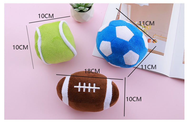 French Bulldog Squeaky Plush Ball Toy – Soft Sports Simulation