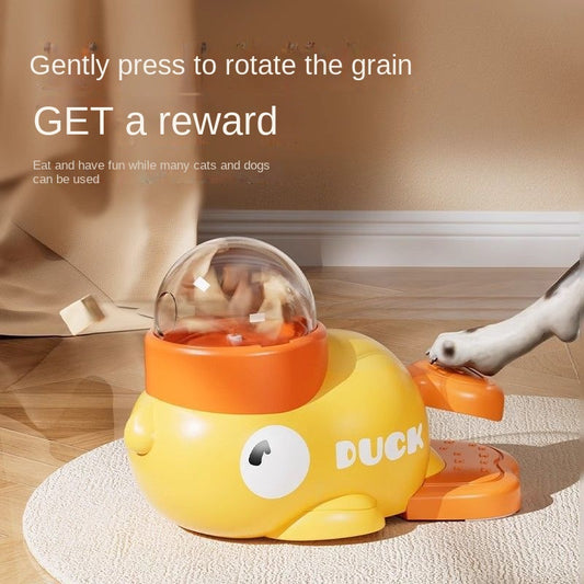 French Bulldog Treat Dispensing Duck Toy – Interactive Snack Feeder