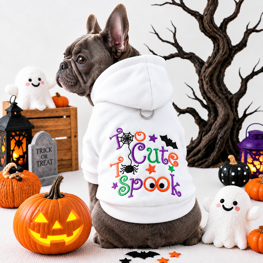 French Bulldog Embroidered Letter Hoodie β Cute Halloween Casual Wear