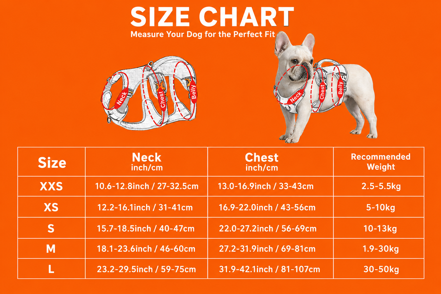 French Bulldog No-Escape Harness – Padded Control Handle Vest