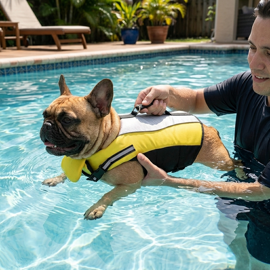 French Bulldog Life Jacket – Safe Swim Vest with Chin Rest