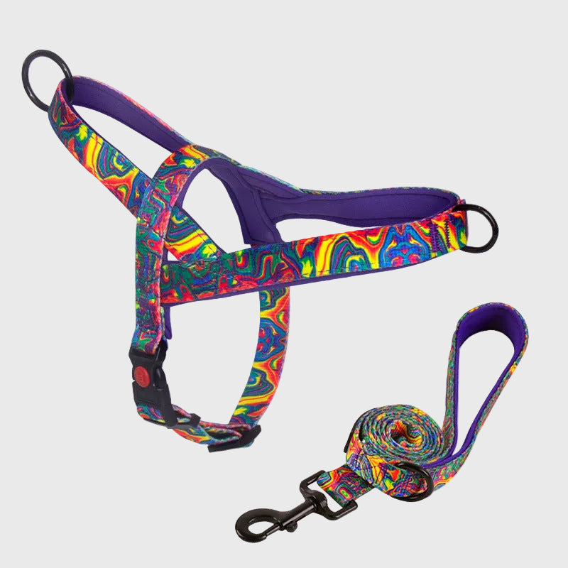 French Bulldog Anti-Pull Nylon Harness – Leash Set Chest Back