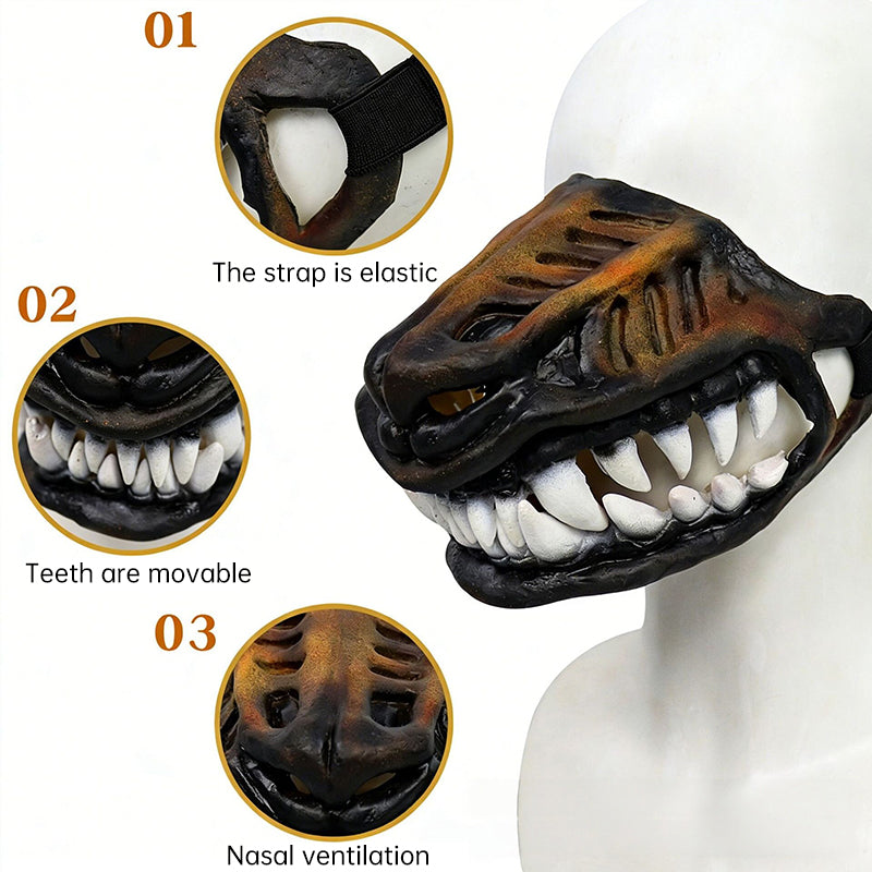 French Bulldog Dinosaur Mask – Realistic Halloween Muzzle Costume