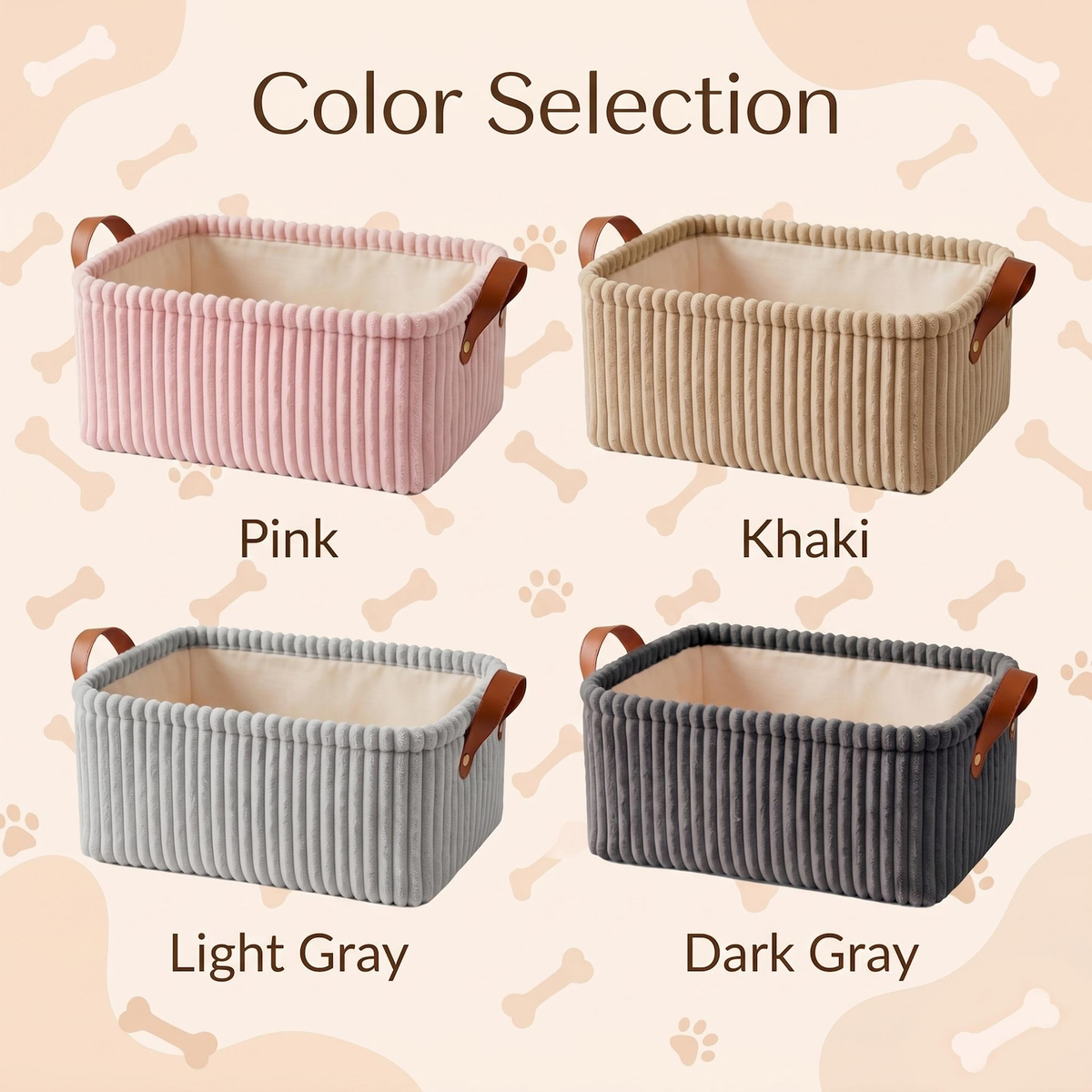 French Bulldog Custom Corduroy Toy Basket – Embroidered Name