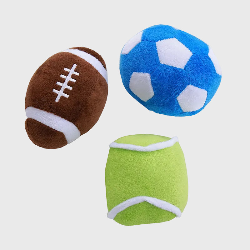 French Bulldog Squeaky Plush Ball Toy – Soft Sports Simulation