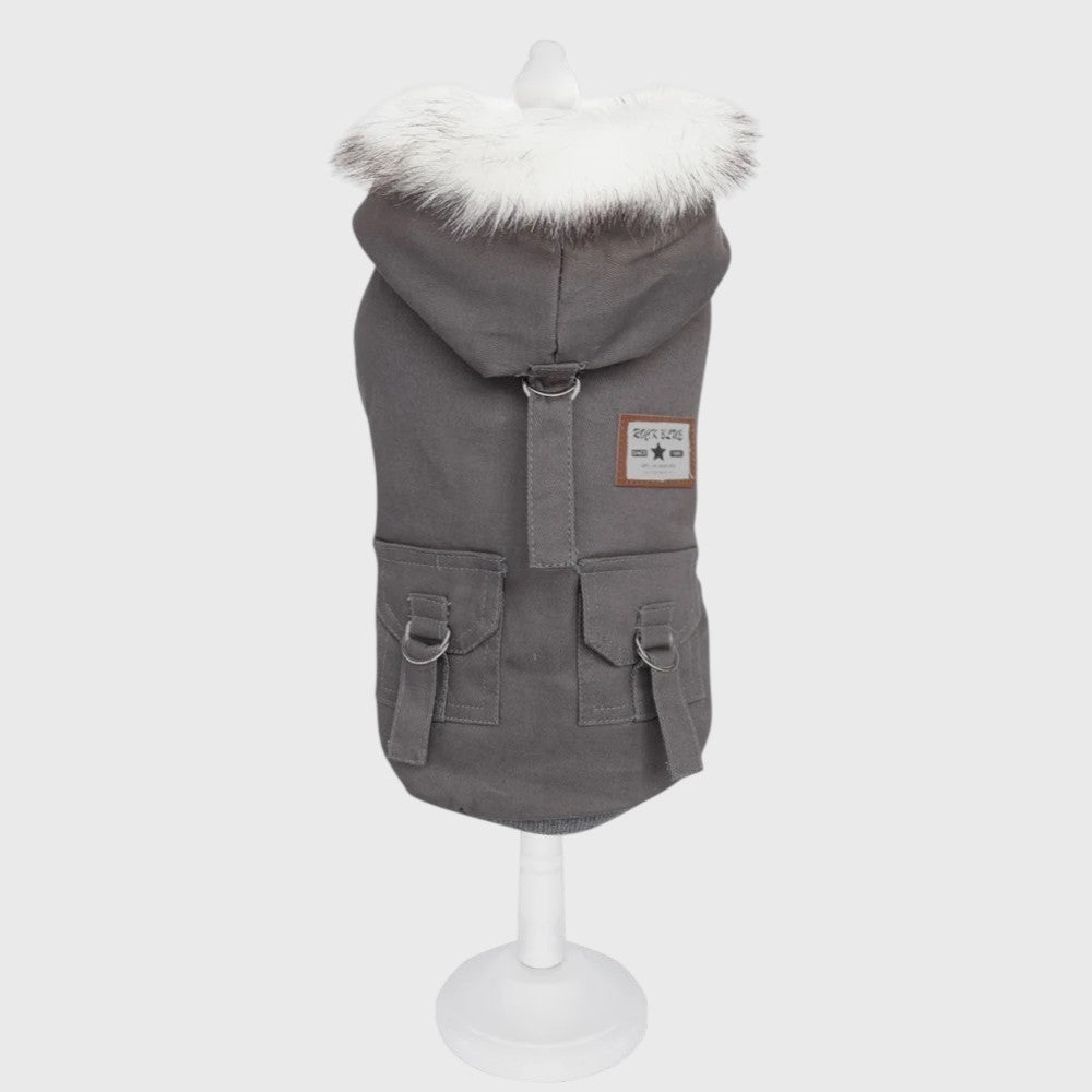 French Bulldog Winter Hooded Coat – Warm Fleece Padded Jacket