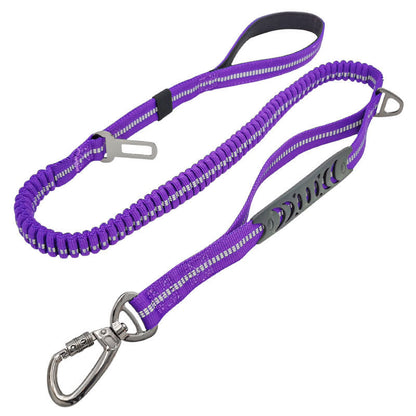 French Bulldog Elastic Reflective Leash – Car Safety Belt Combo