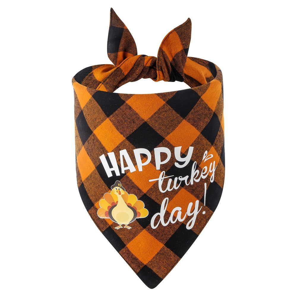 French Bulldog Halloween Bandana – Cotton Plaid Spooky Scarf Bib