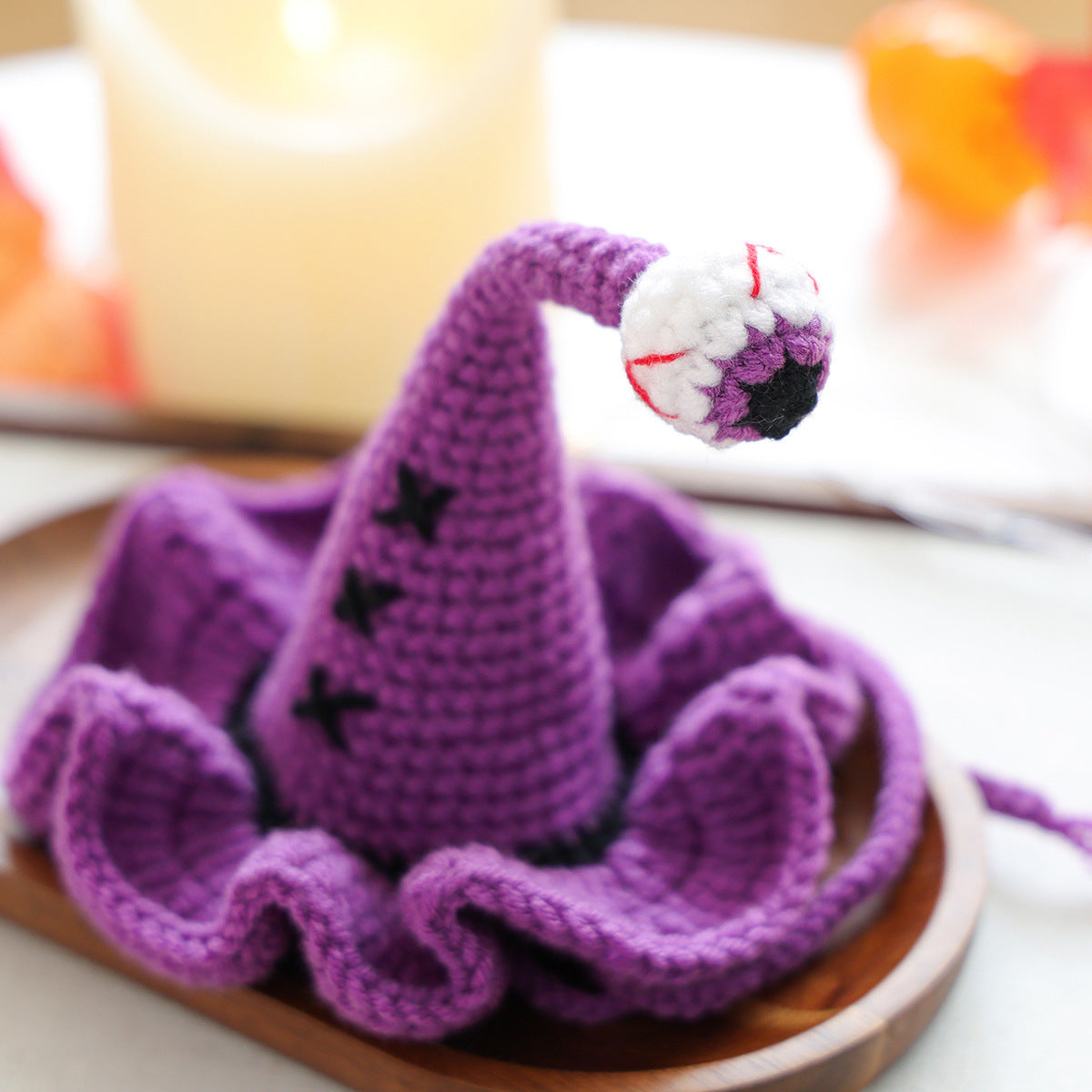 French Bulldog Wizard Hat – Funny Knitted Halloween Costume Hat