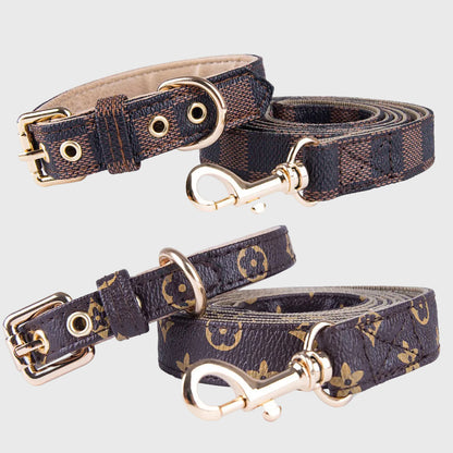 French Bulldog PU Leather Collar – Luxury Anti-Wear Walking Rope