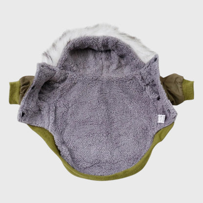 French Bulldog Winter Hooded Coat – Warm Fleece Padded Jacket