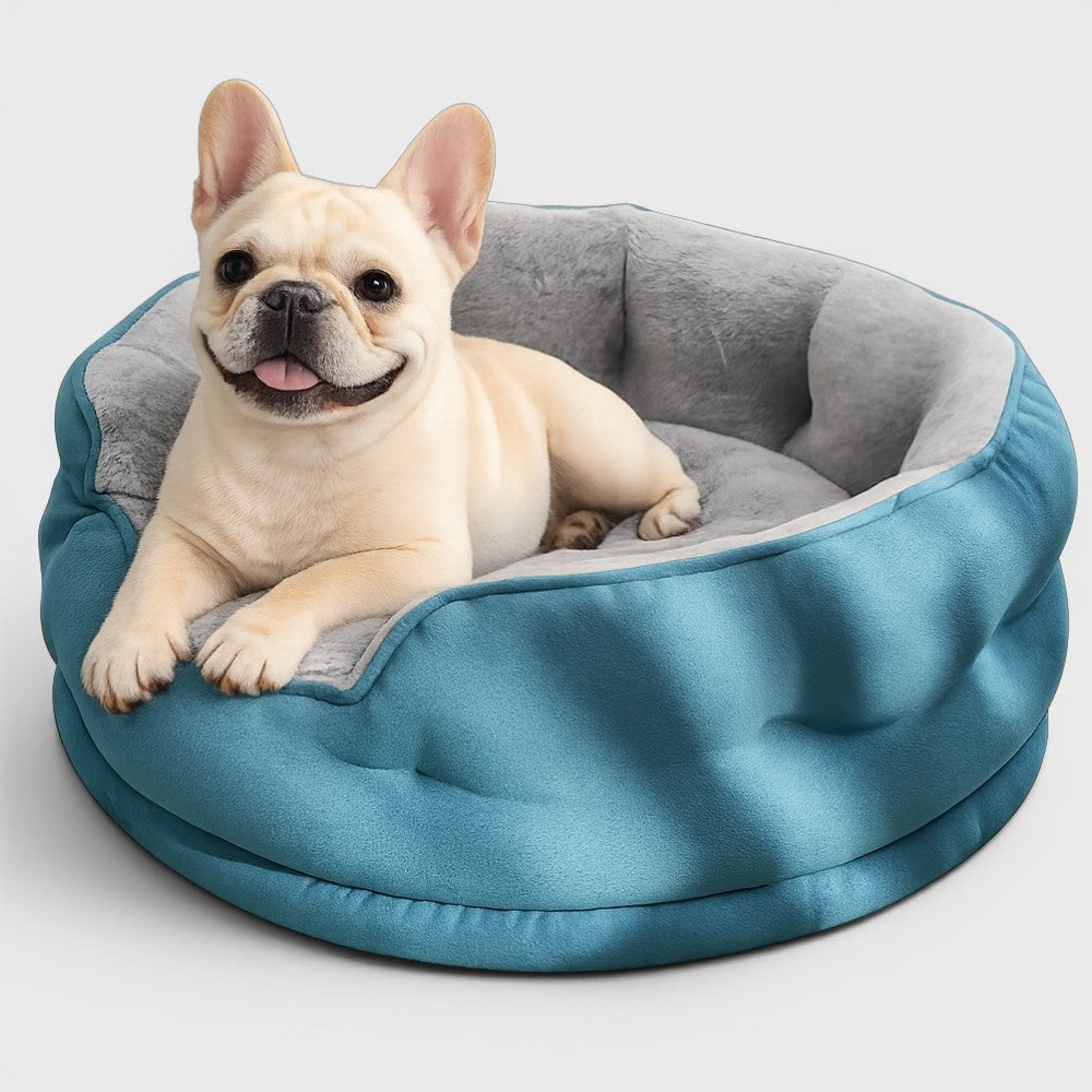 French Bulldog Cozy Dog Bed Sofa – Warm Fluffy All-Season Nest