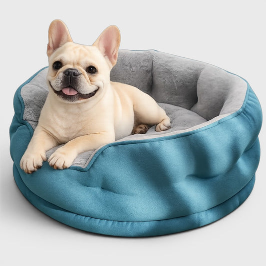French Bulldog Cozy Dog Bed Sofa – Warm Fluffy All-Season Nest