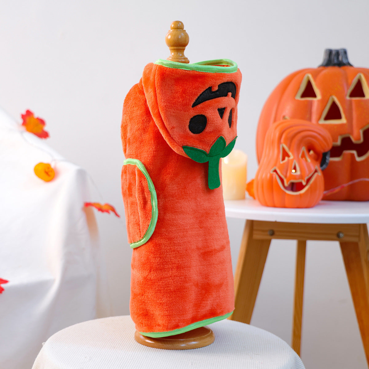 French Bulldog Halloween Pumpkin Bathrobe | Soft Post-Bath Towel Costume