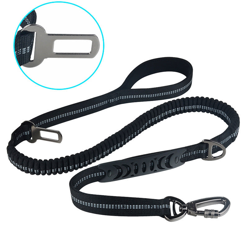 French Bulldog Elastic Reflective Leash – Car Safety Belt Combo