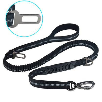 French Bulldog Elastic Reflective Leash – Car Safety Belt Combo