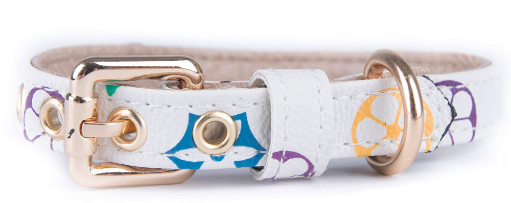 French Bulldog PU Leather Collar – Luxury Anti-Wear Walking Rope