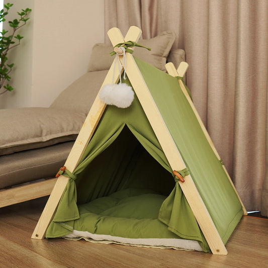 French Bulldog Canvas Tent Bed – Cozy Removable & Washable Nest