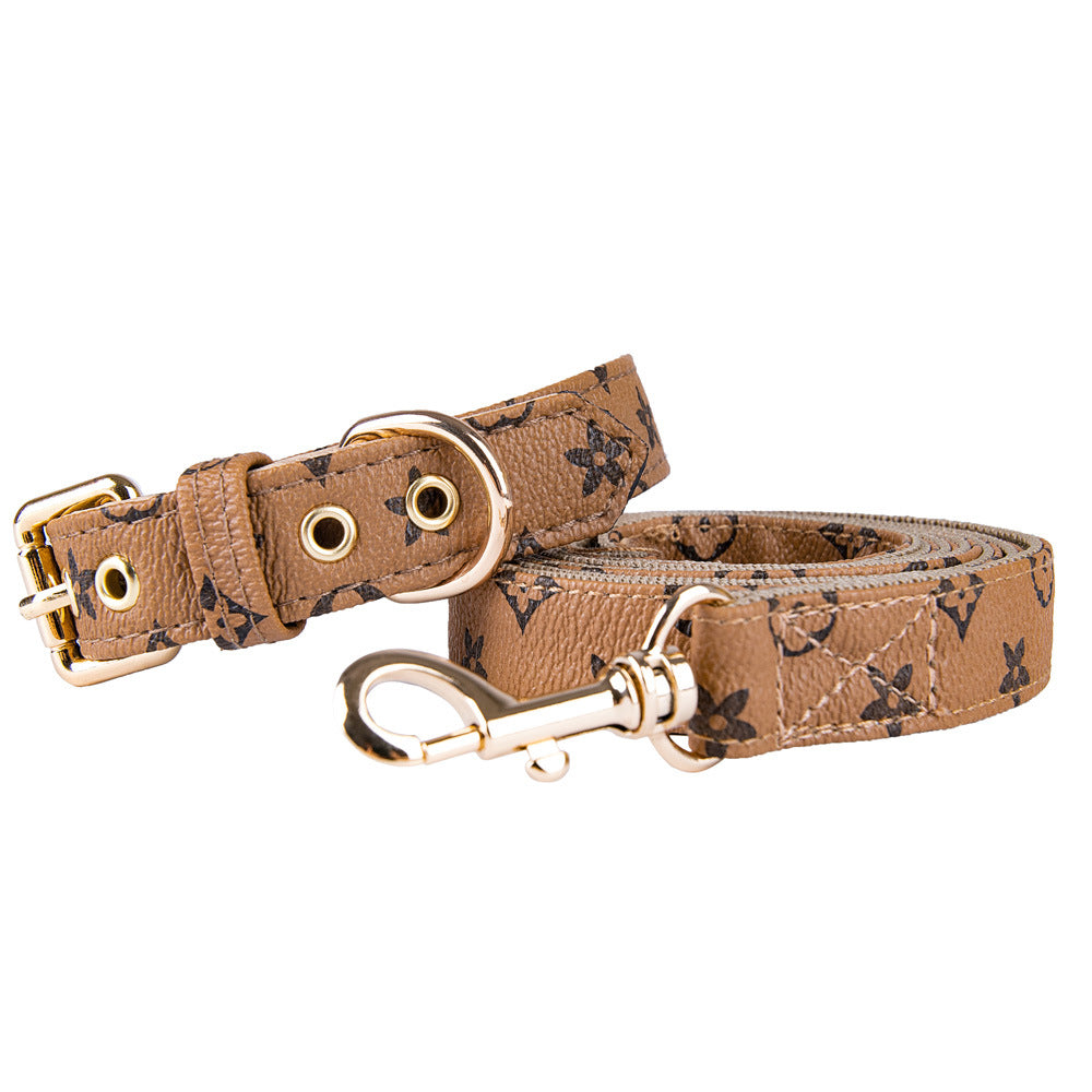 French Bulldog PU Leather Collar – Luxury Anti-Wear Walking Rope
