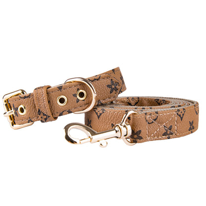 French Bulldog PU Leather Collar – Luxury Anti-Wear Walking Rope