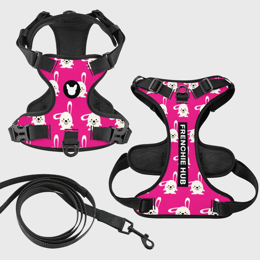 French Bulldog Comfort Harness – Breathable Mesh, Adjustable, Anti-Pull