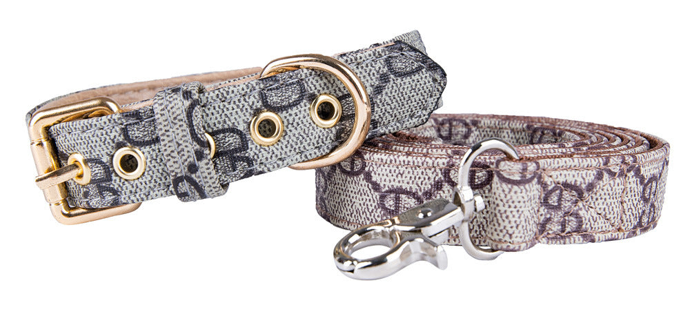 French Bulldog PU Leather Collar – Luxury Anti-Wear Walking Rope