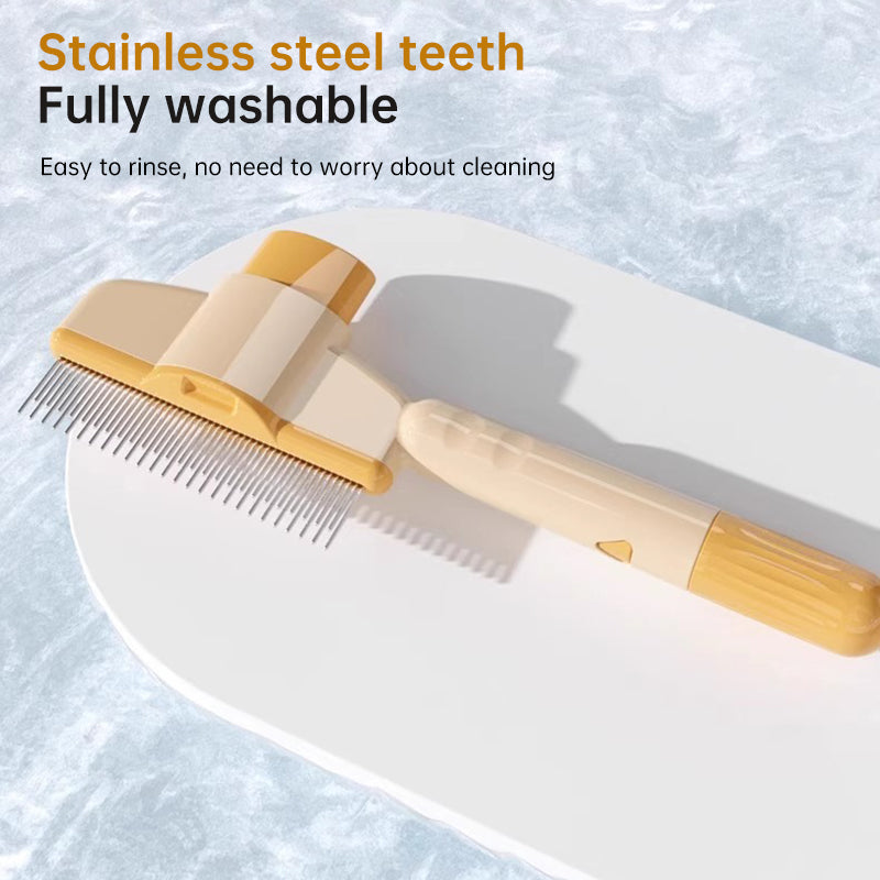 French Bulldog Self-Cleaning Slicker Brush – 1-Button Grooming Tool