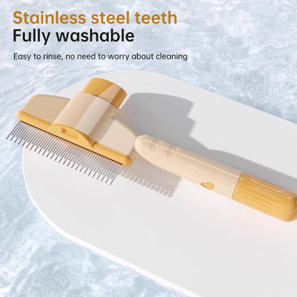 French Bulldog Self-Cleaning Slicker Brush – 1-Button Grooming Tool