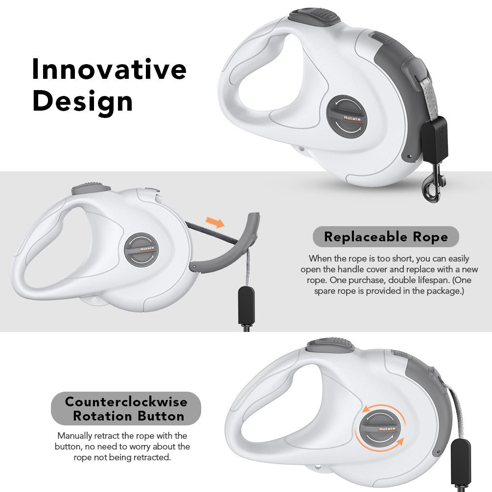 French Bulldog Retractable Leash – Reflective Explosion-Proof Rope