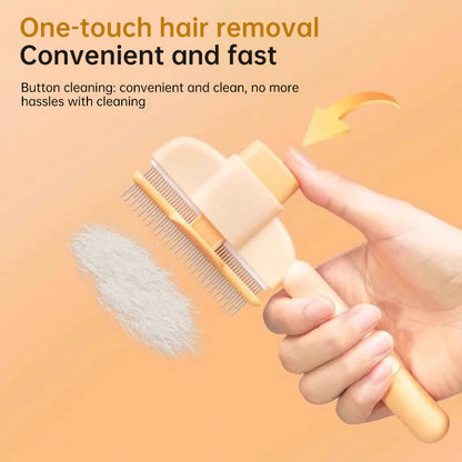 French Bulldog Self-Cleaning Slicker Brush – 1-Button Grooming Tool