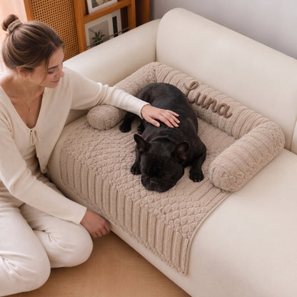 French Bulldog Custom Name Bed – Personalized Cozy Sofa Cushion