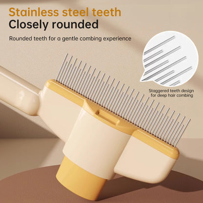 French Bulldog Self-Cleaning Slicker Brush – 1-Button Grooming Tool