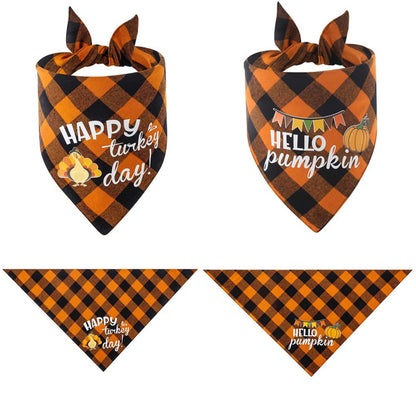 French Bulldog Halloween Bandana – Cotton Plaid Spooky Scarf Bib