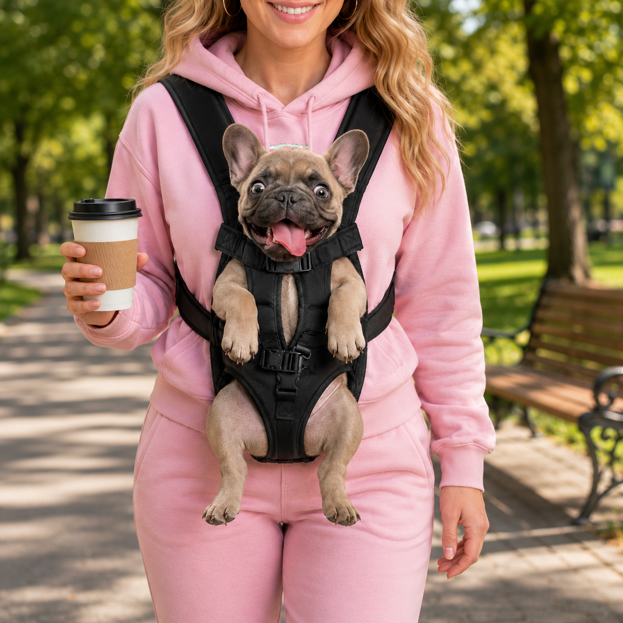 French Bulldog Hands-Free Carrier Backpack – Comfy Oxford Bag