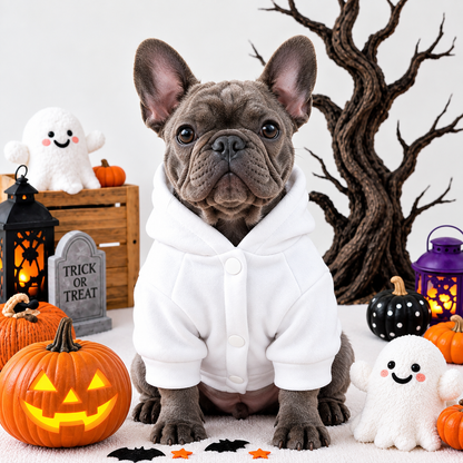 French Bulldog Embroidered Letter Hoodie – Cute Halloween Casual Wear