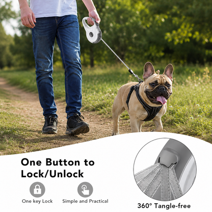 French Bulldog Retractable Leash – Reflective Explosion-Proof Rope