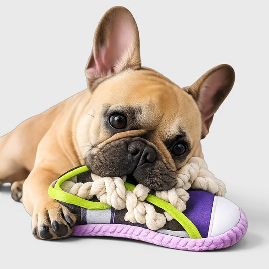 Durable Dog Toy Slippers for Self-Entertainment and Teeth Cleaning with Cotton Rope for Pet Dogs