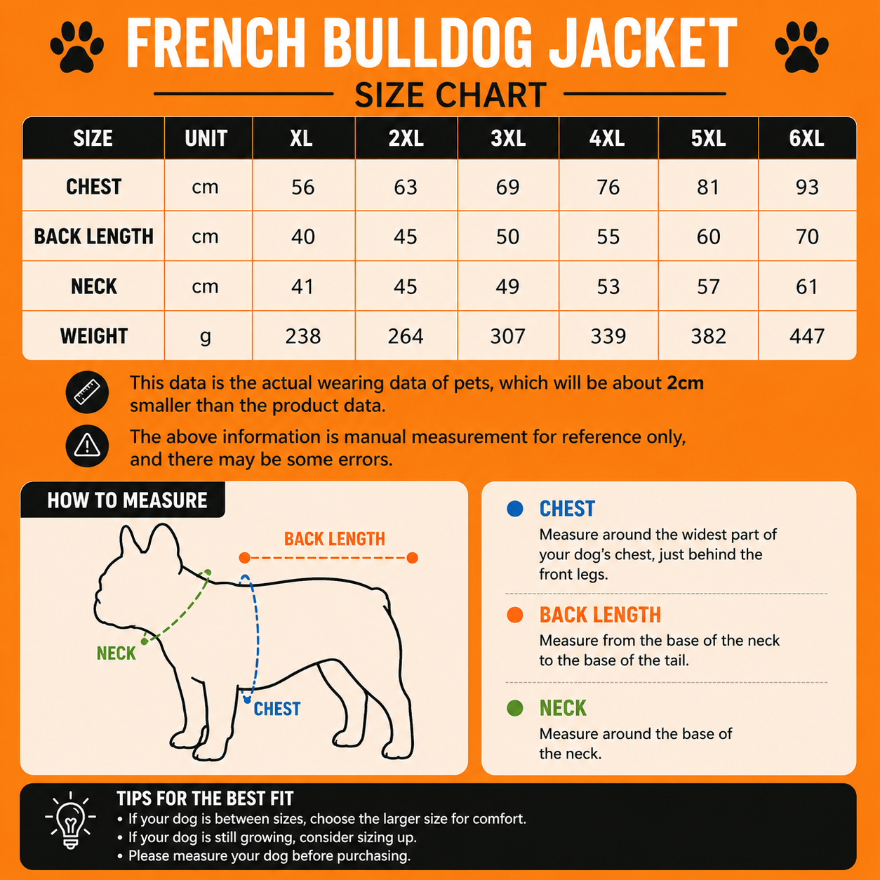 French Bulldog Reflective Winter Coat – Waterproof Padded Jacket