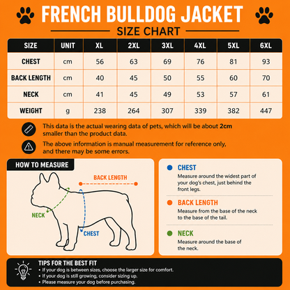 French Bulldog Reflective Winter Coat – Waterproof Padded Jacket
