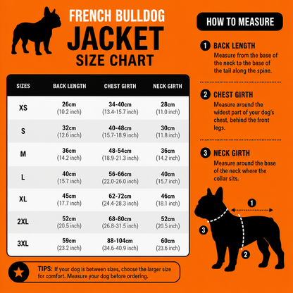 French Bulldog Luxury Winter Jacket – Stylish Polyester Dog Coat