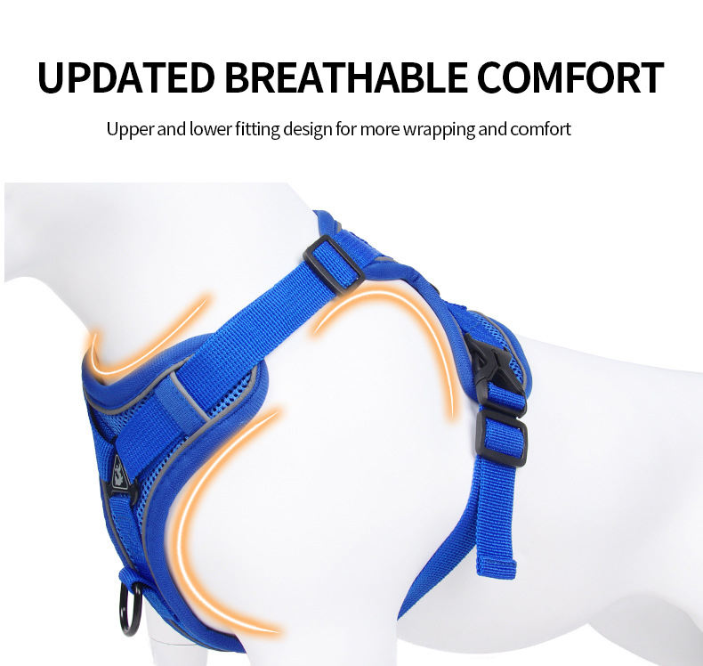 French Bulldog Reflective Mesh Vest Harness – Breathable & Soft
