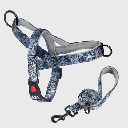 French Bulldog Anti-Pull Nylon Harness – Leash Set Chest Back