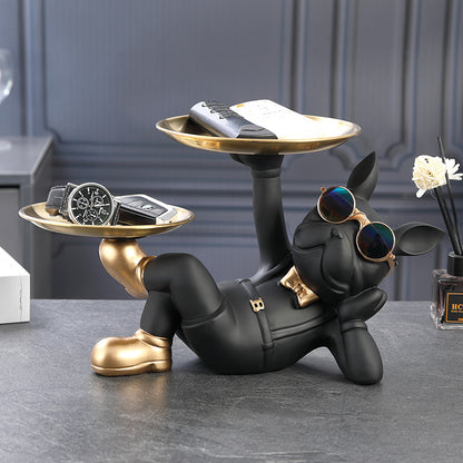 French Bulldog Resin Tray – Cute Key & Candy Desk Organizer