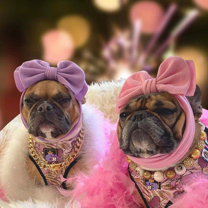 French Bulldog Bow Headgear – Cute Dress Up Hat Accessory