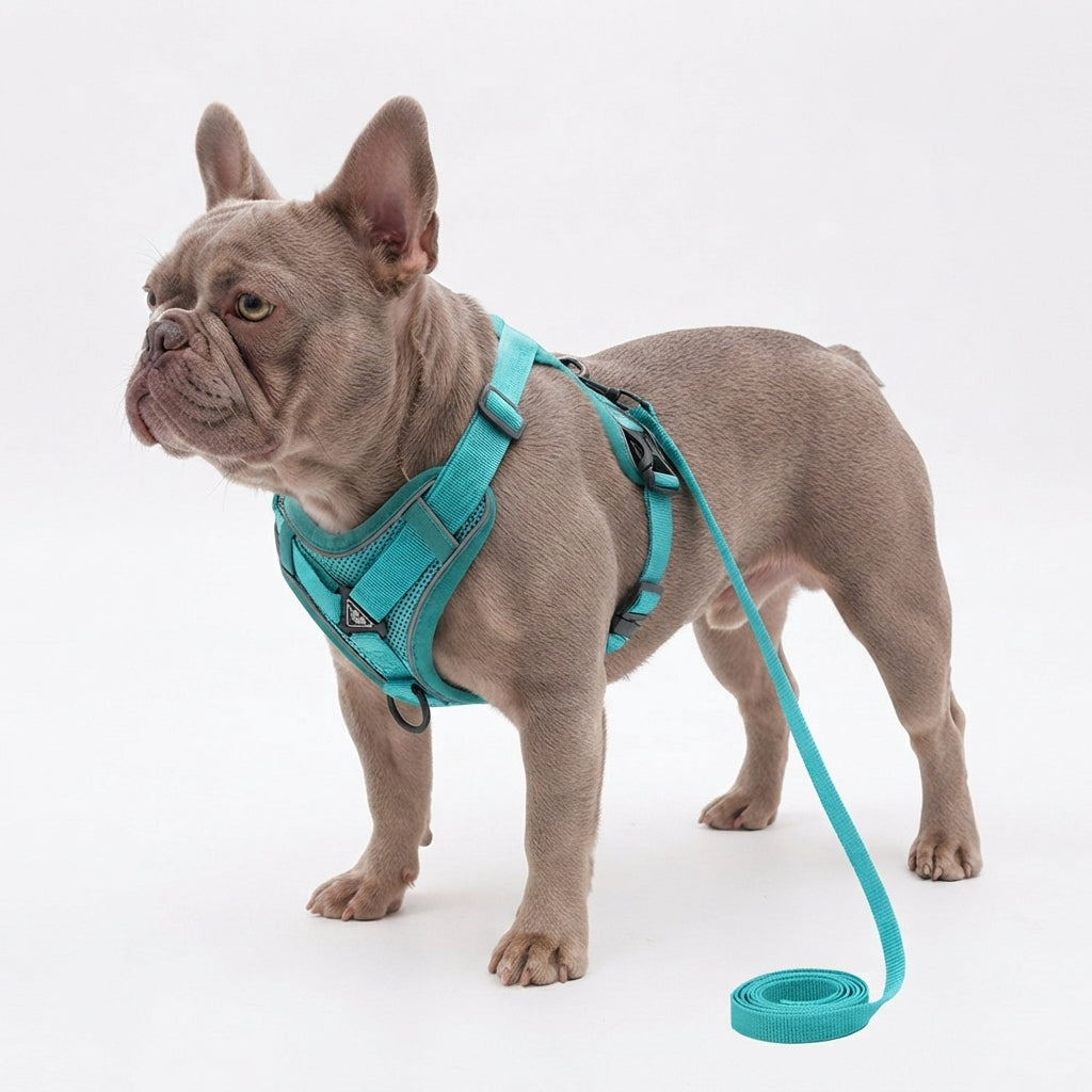 French Bulldog Reflective Mesh Vest Harness – Breathable & Soft