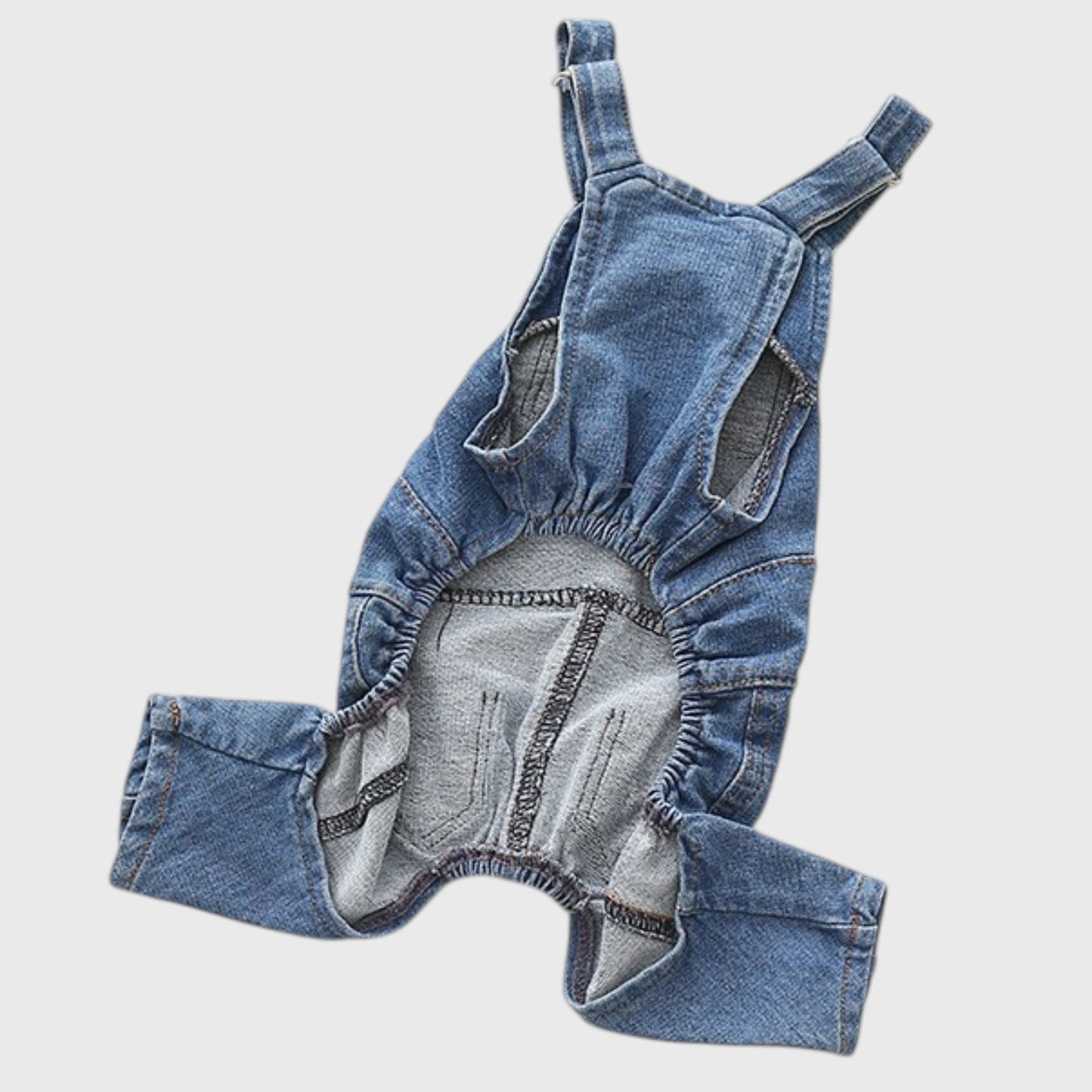 French Bulldog Denim Overalls – Stretchy Washed Jeans Jumpsuit