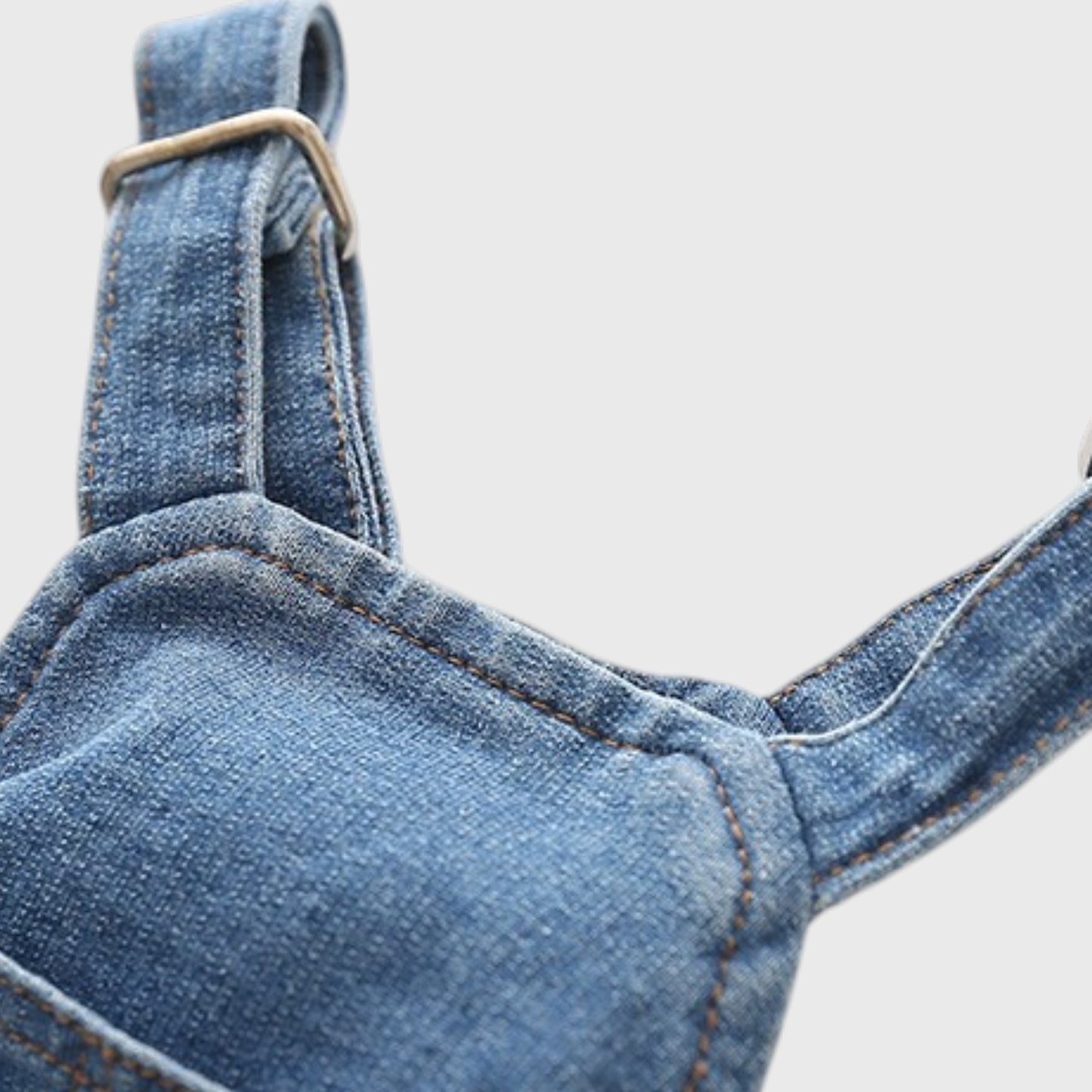 French Bulldog Denim Overalls – Stretchy Washed Jeans Jumpsuit