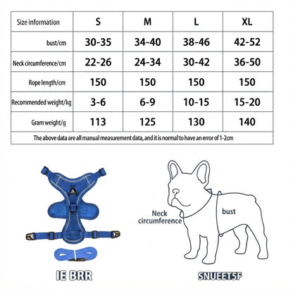 French Bulldog Reflective Mesh Vest Harness – Breathable & Soft
