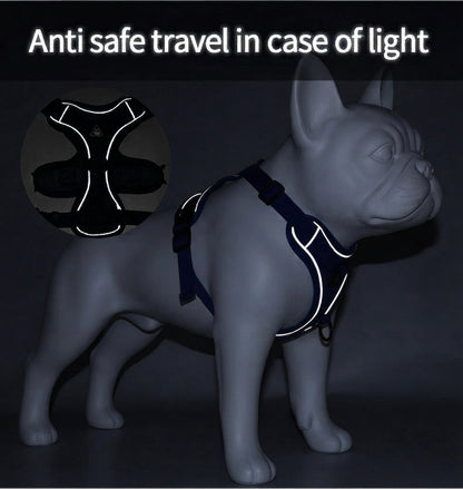 French Bulldog Reflective Mesh Vest Harness – Breathable & Soft