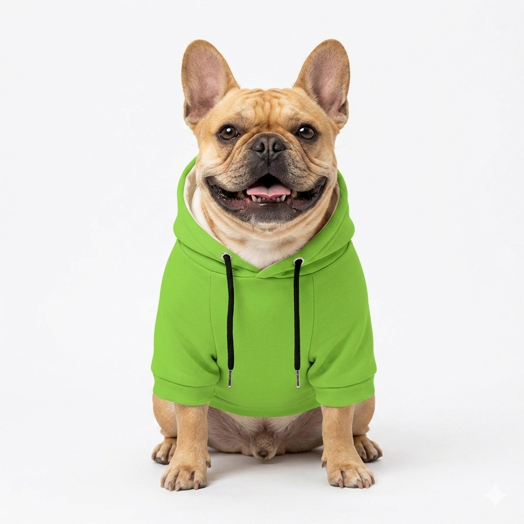 French Bulldog Hooded Sweatshirt – Soft Fleece & Cozy Fit - Green